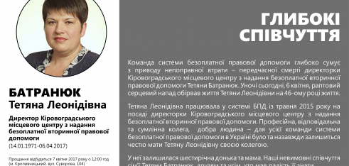 Слова співчуття, Батранюк