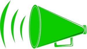 attention clipart image drawing of a green megaphone horn with sound fd6QfP clipart